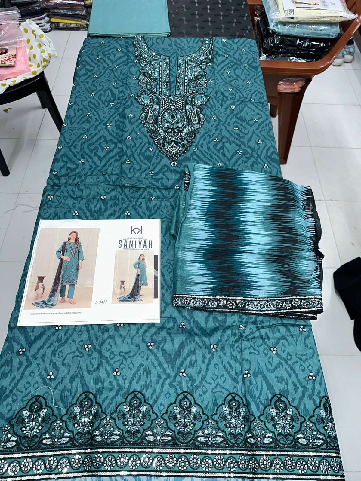SANIYAH EMBROIDERED DIGITAL PRINTED FANCY LAWN COLLECTION OPEN PICS BY SHAHID TAWAKKAL